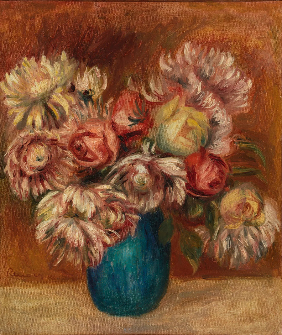 Kukat vihreässä maljakossa - Pierre-Auguste Renoir