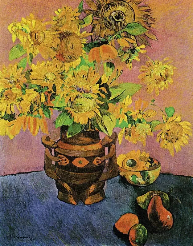 Auringonkukkia ja mangoja - Paul Gauguin