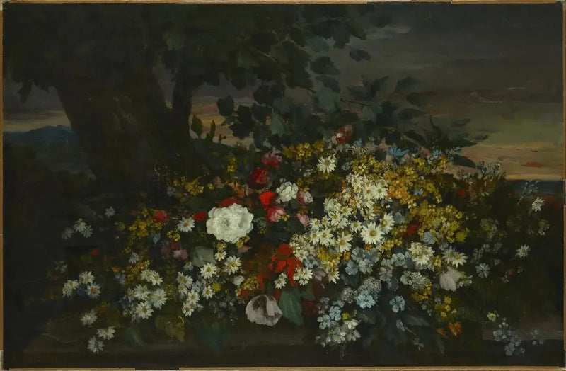 Kukat penkillä - Gustave Courbet