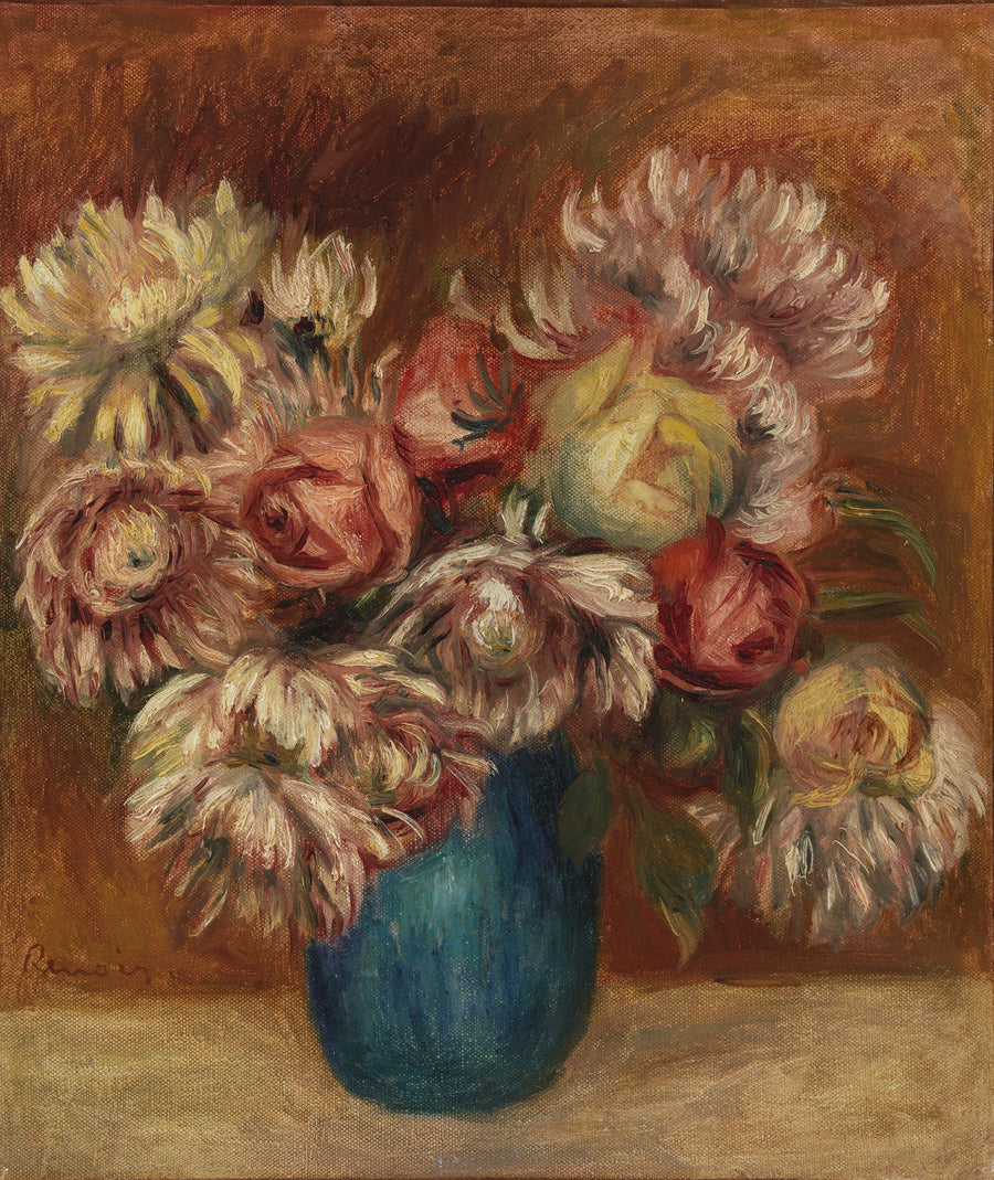Kukat vihreässä maljakossa - Pierre-Auguste Renoir