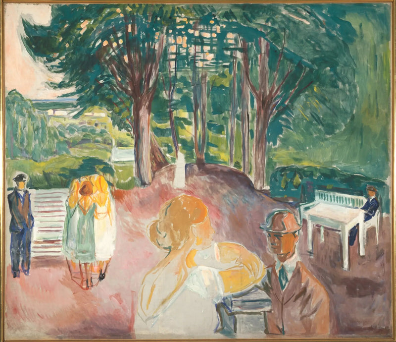 Flirtti puistossa - Edvard Munch