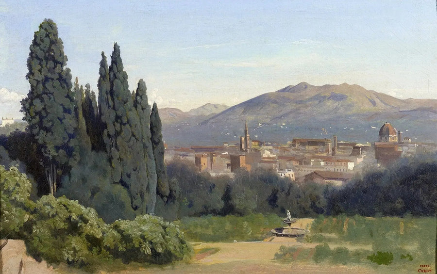 Firenze, Näkymä Jardins Boboli - Jean-Baptiste Camille Corot
