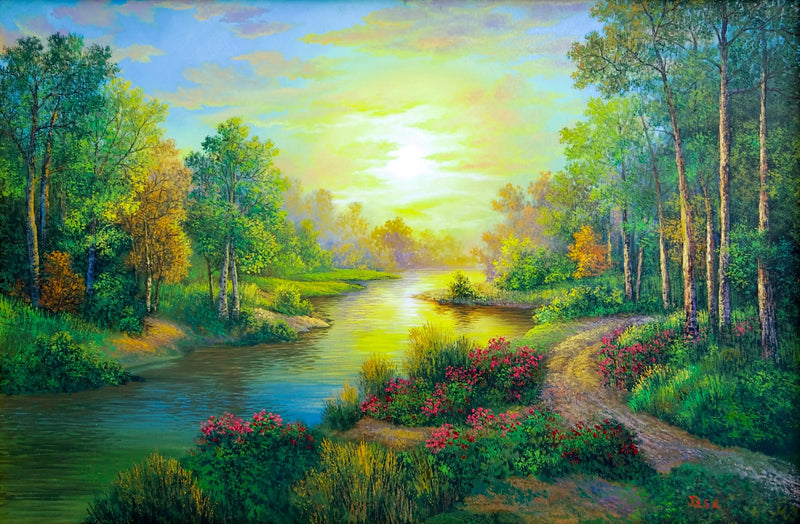 Metsä ja joet  | 90 x 60 cm