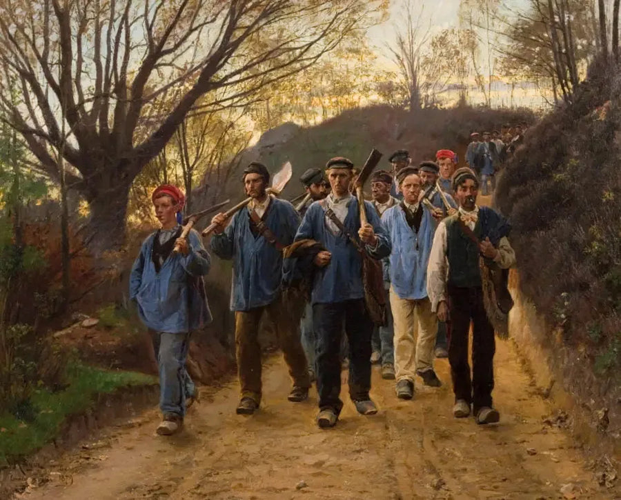 Ranskalaiset metsänhoitajat paluussa työstä - Peder Severin Krøyer