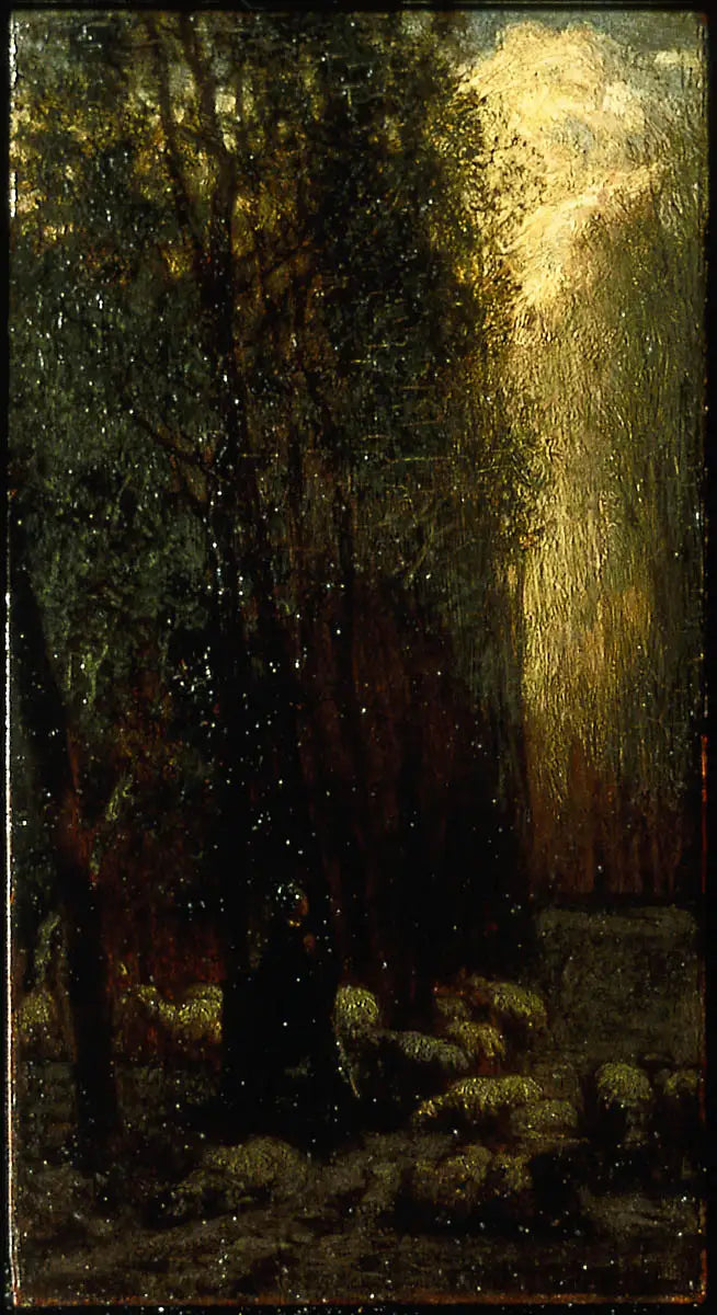 Metsä lampaantaljan ja lampaiden kanssa - Jean-François Millet