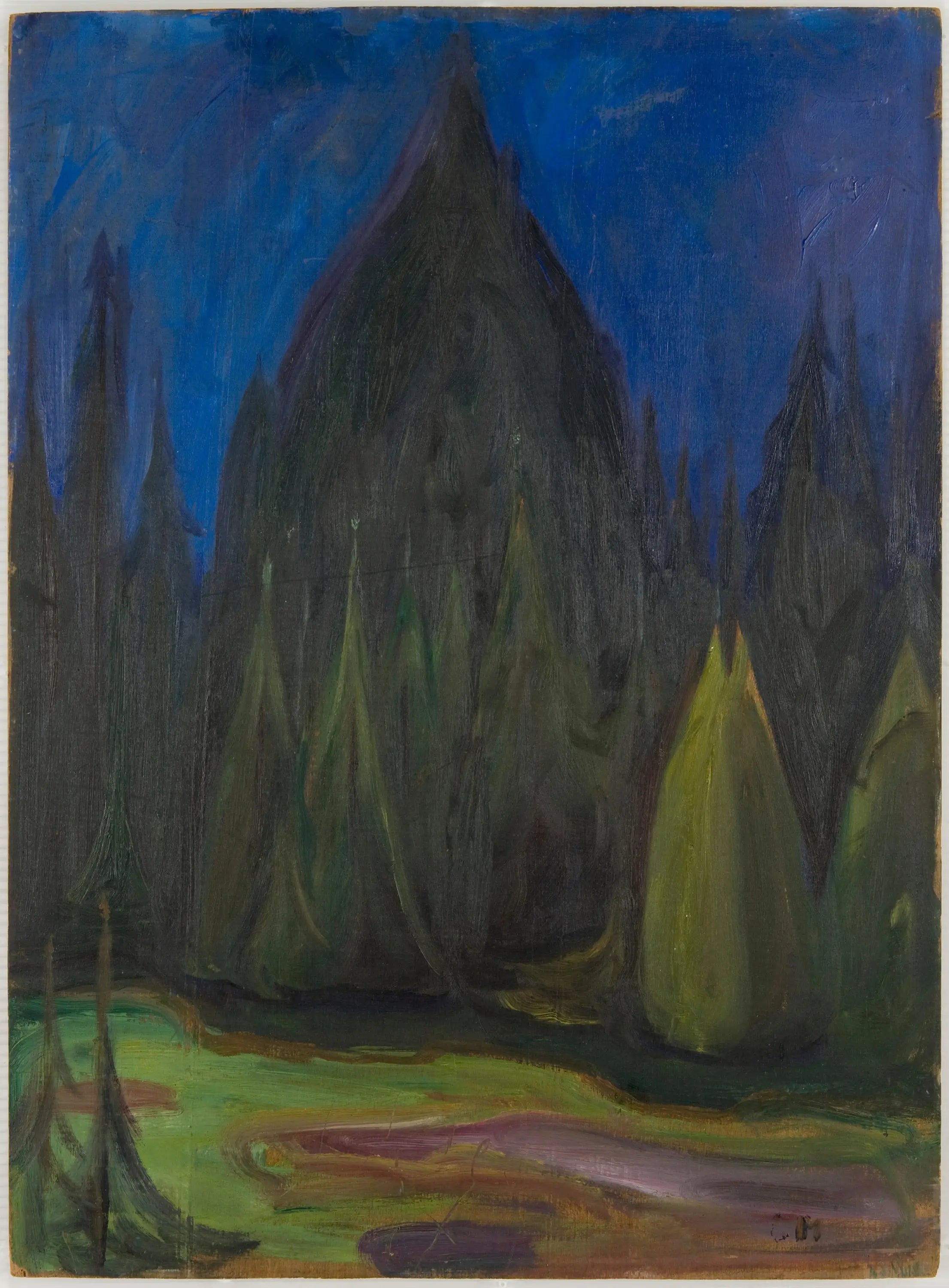 forêt d'épicéas - Edvard Munch image 1 reproduction de peinture à l’huile