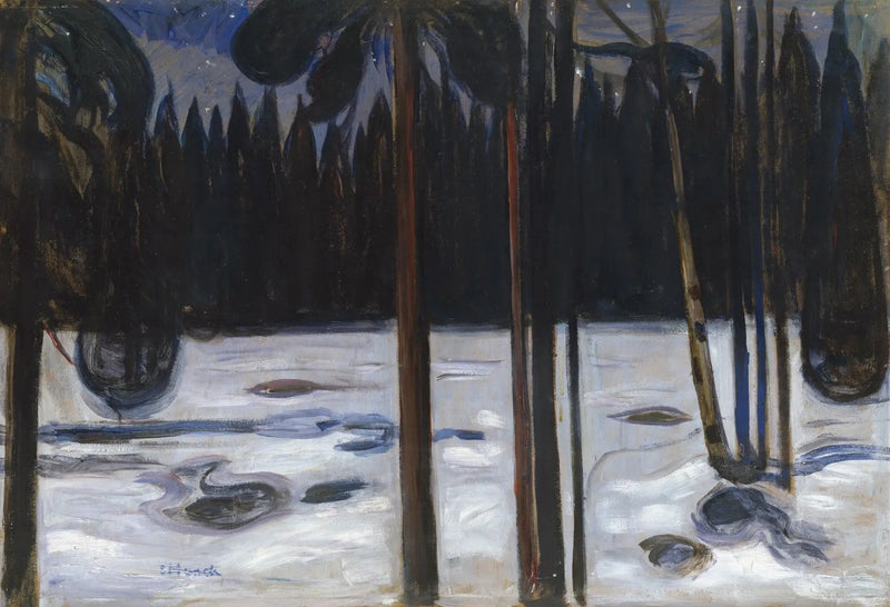 talvinen metsä - Edvard Munch