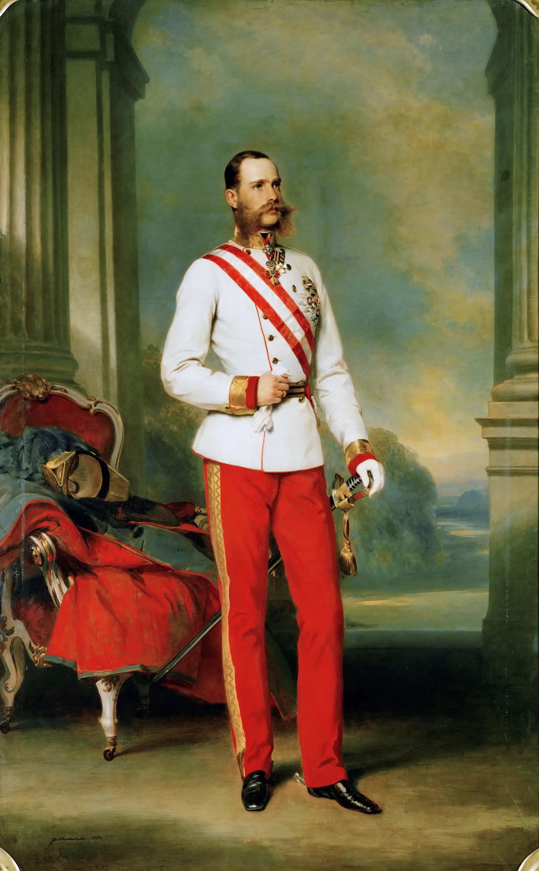 François-Joseph Ier empereur d’Autriche portant un uniforme de maréchal avec la grande étoile de l’ordre militaire