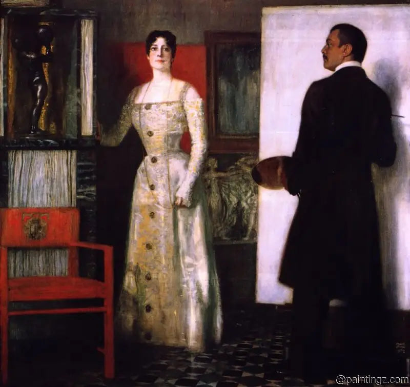 Franz ja Mary jumissa studiossa - Franz Von Stuck