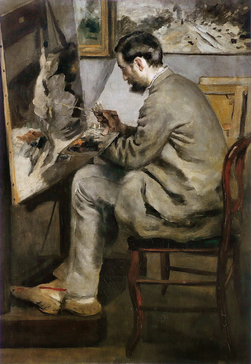 Frédéric Bazille maalaamassa easelillaan - Pierre-Auguste Renoir