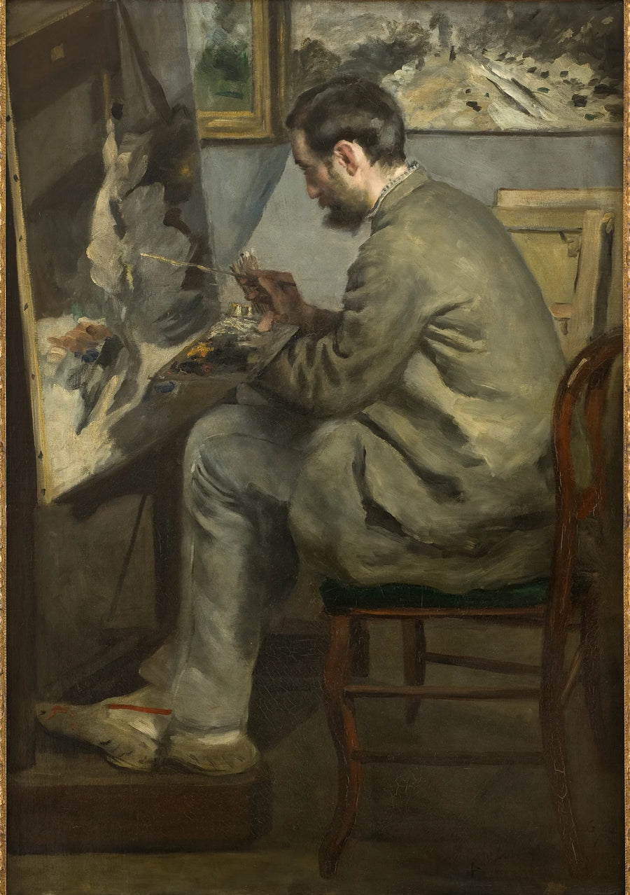 Frédéric Bazille maalaamassa easelillaan - Pierre-Auguste Renoir