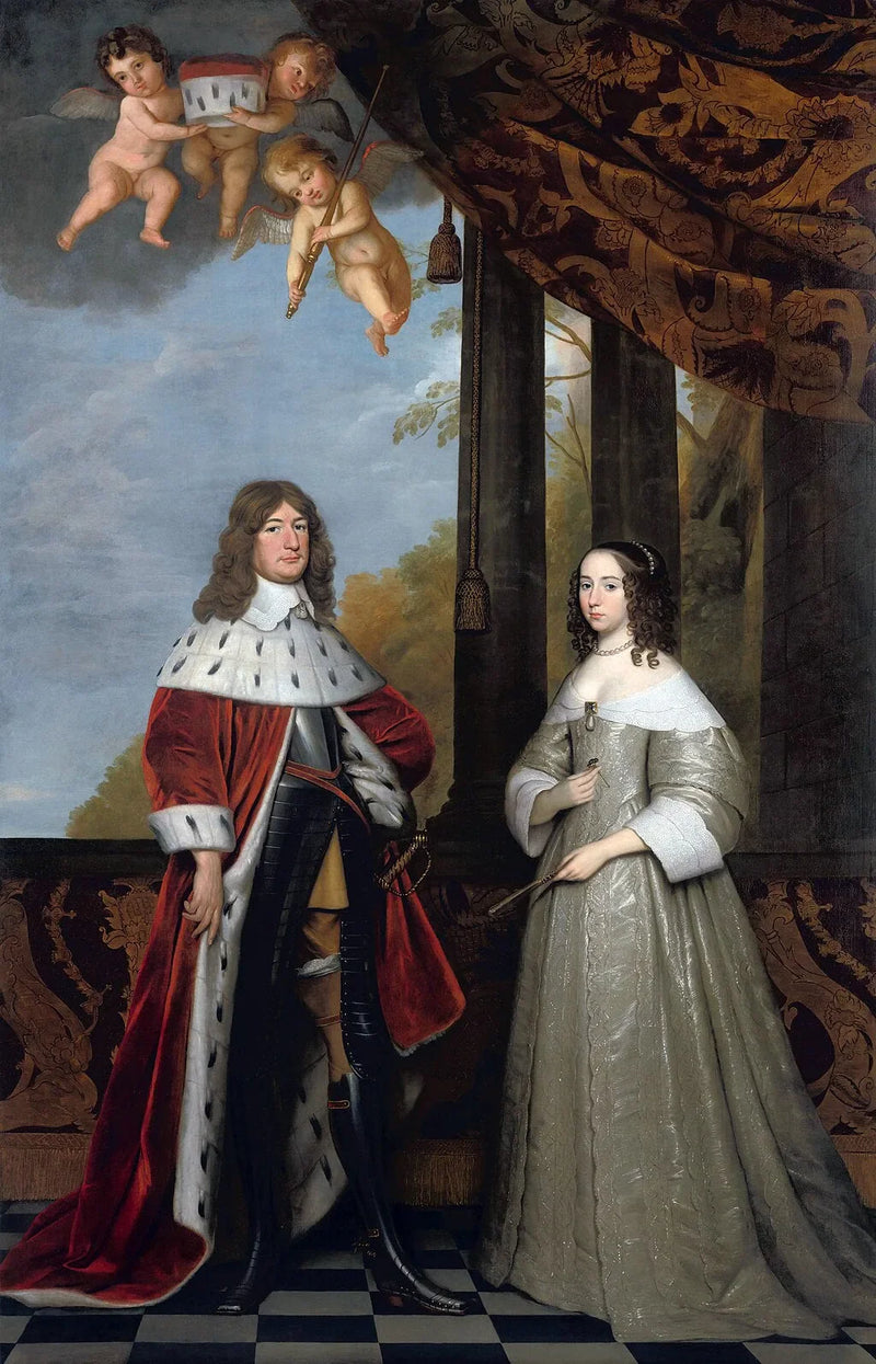 Frédéric-Guillaume (1620-1688), Brandenburgin vaaliruhtinas, ja hänen vaimonsa Louise-Henriette (1627-1667), Orange-Nassau'n kreivitär - Gerrit van Honthorst