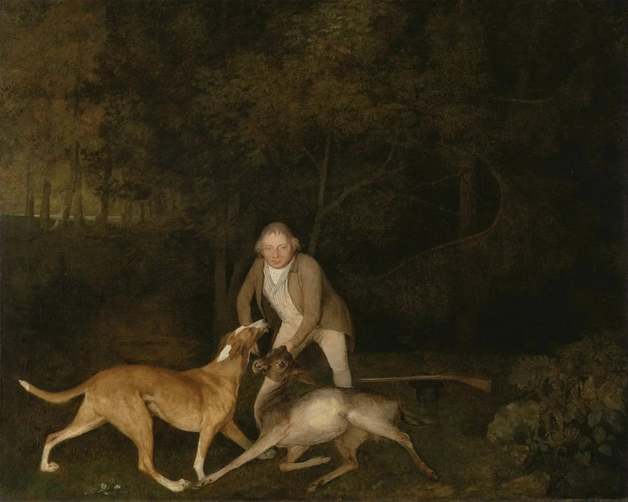 Freeman, Clarendonin kreivin metsästäjä, kuoleva peura ja koira - George Stubbs