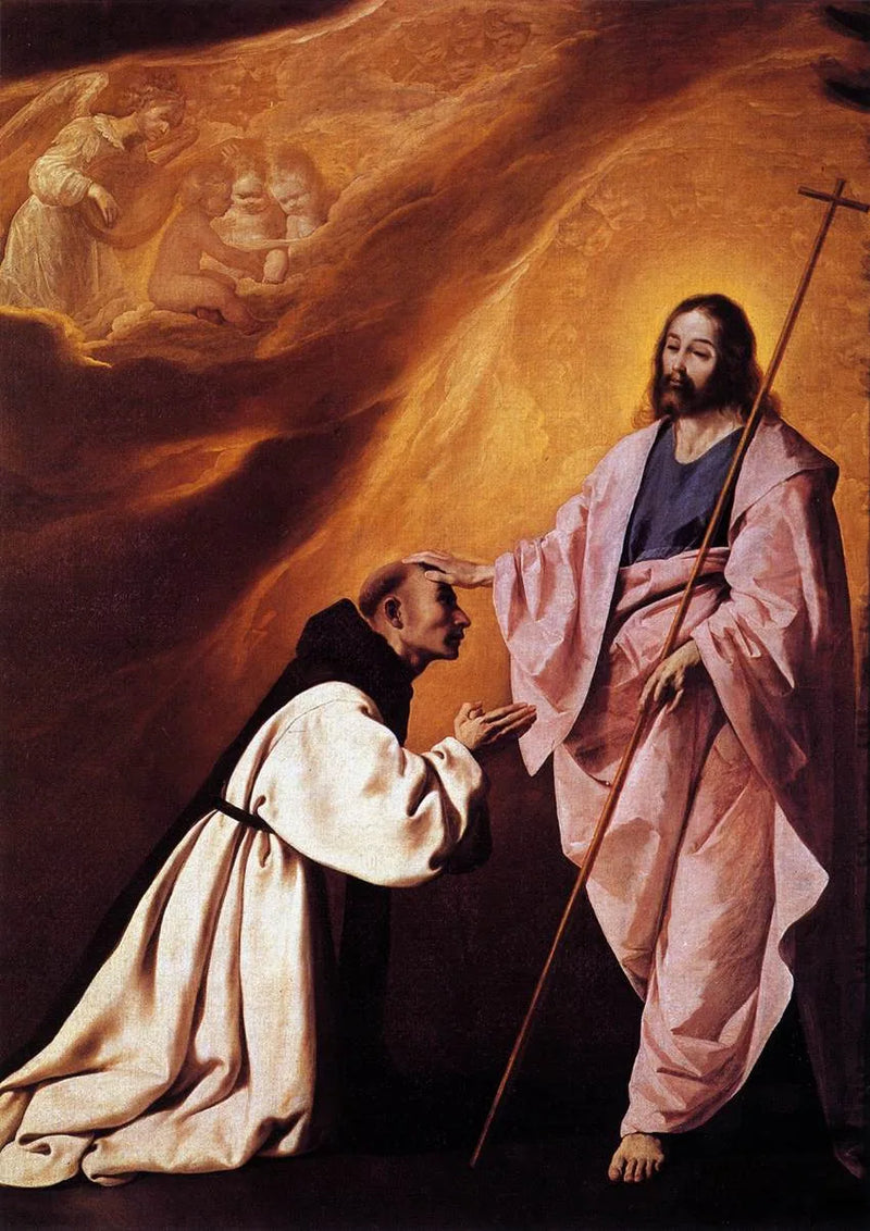 Velj. Andrés de Salmeron lohdutettu Kristuksen toimesta - Francisco de Zurbarán