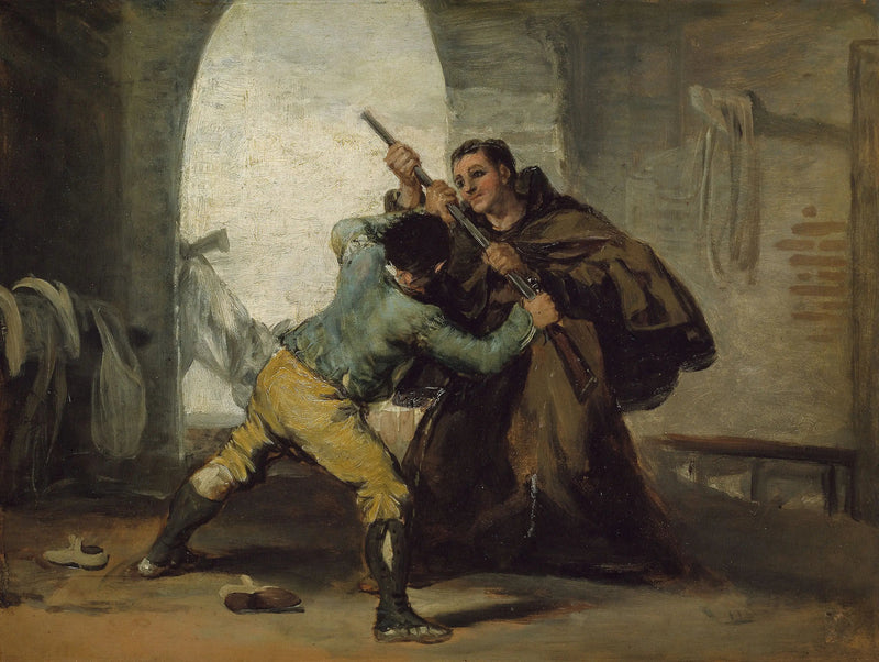 Veljeni Pedro riistää pistoolin El Maragatolta - Francisco de Goya