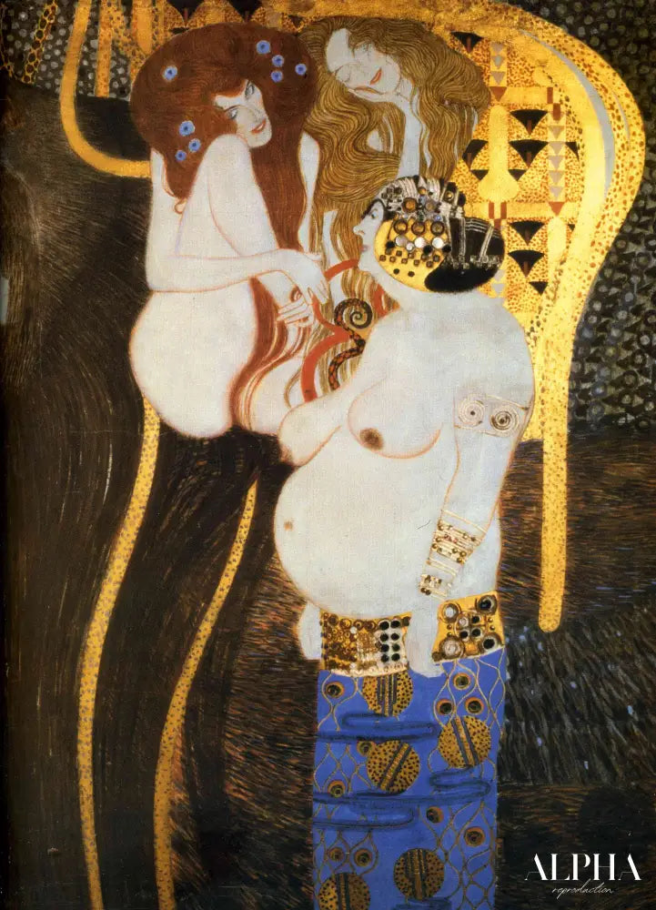 Frise Beethoven Les puissances hostiles Détail du mur lointain - Gustav Klimt - Reproductions de tableaux et peintures haut de gamme