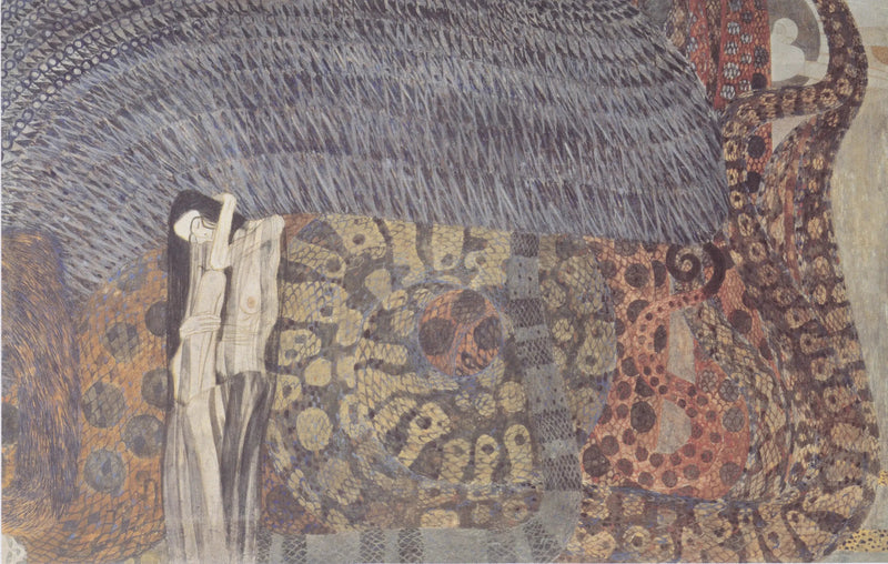 Beethovenin frisi (levy 6, keskimäinen seinä): Vihamieliset voimat - Gustav Klimt