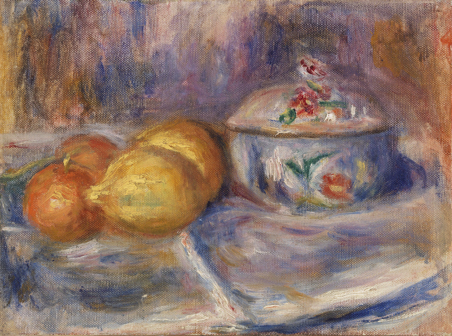 Hedelmät ja makeiskulho - Pierre-Auguste Renoir