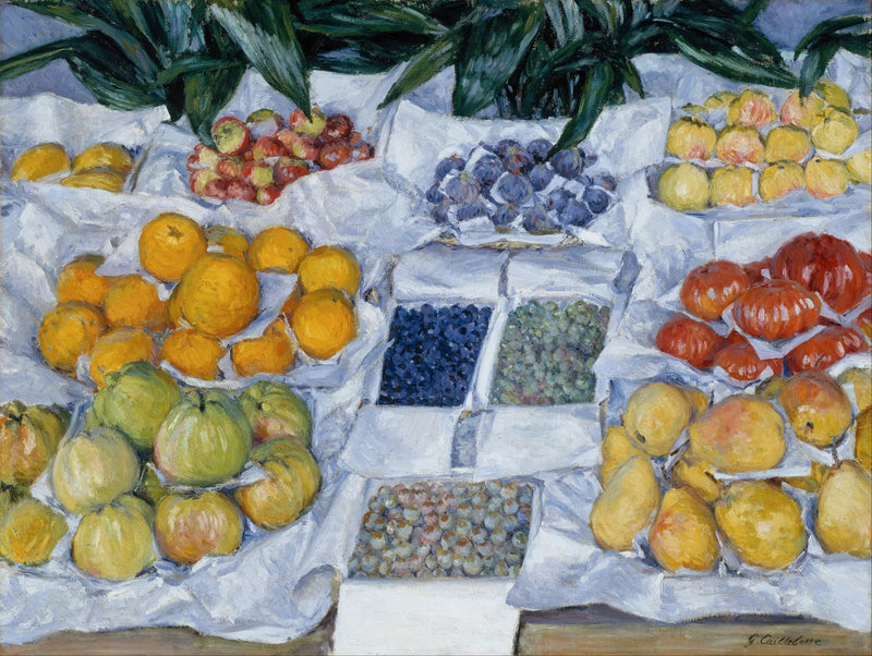 Hedelmät esiteltynä telineellä - Gustave Caillebotte