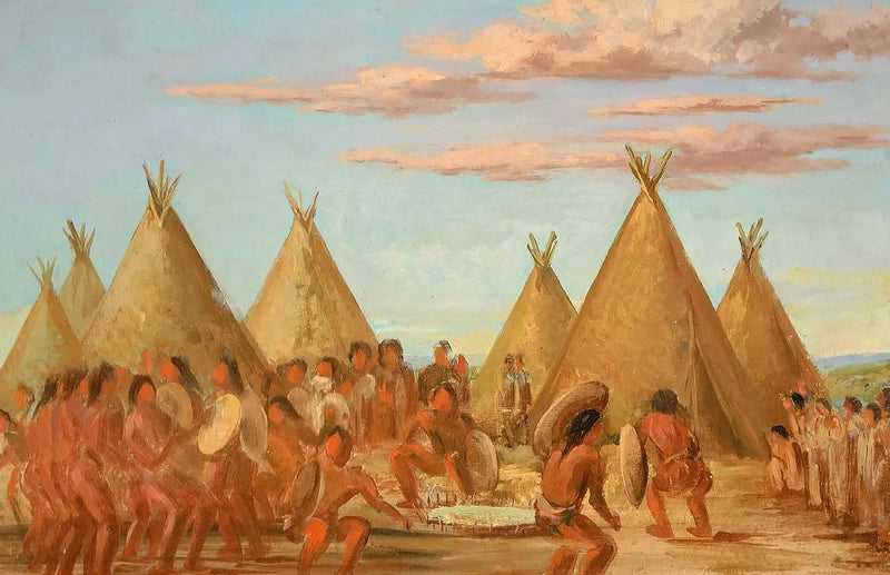 Tupakoi kilpiä - George Catlin