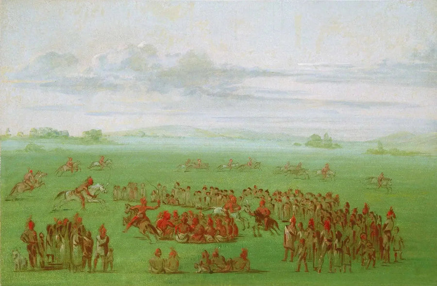 " Savukkeiden polttaminen hevosille ", outo tapa Sauk- ja Fox-heimossa - George Catlin