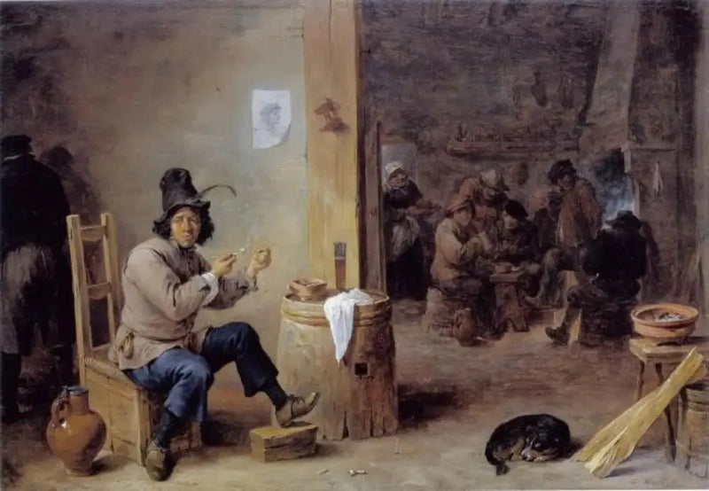 Tupakoiva majatalossa - David Teniers nuorempi