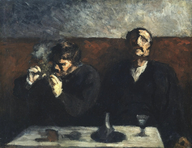 Tupakoiva ja absintinjuoja - Honoré Daumier