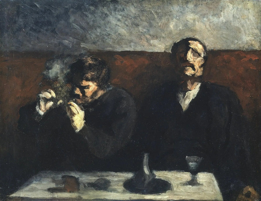 Tupakoiva ja absintinjuoja - Honoré Daumier