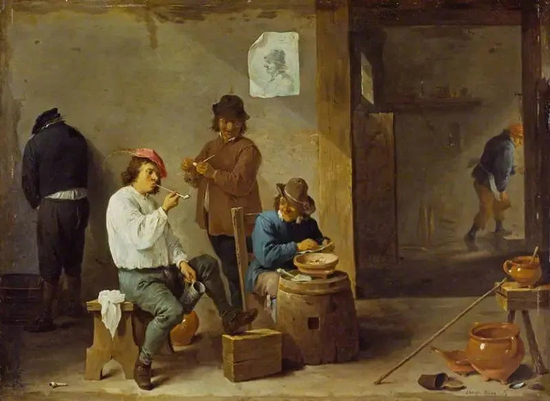 Tupakoijat ympäri tynnyriä - David Teniers nuorempi
