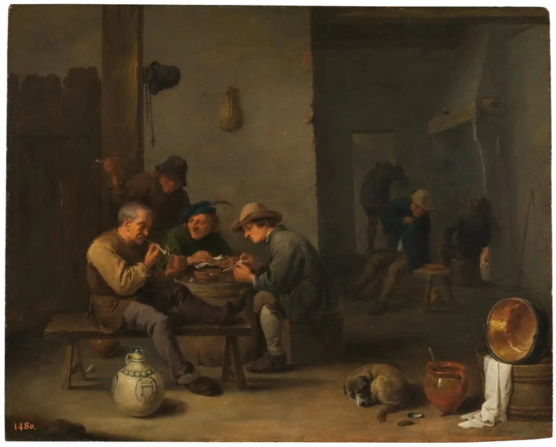 Tupakoitsijat kapakassa - David Teniers nuorempi