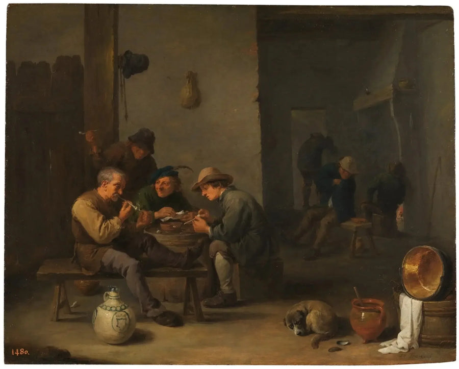 Tupakoitsijat kapakassa - David Teniers nuorempi