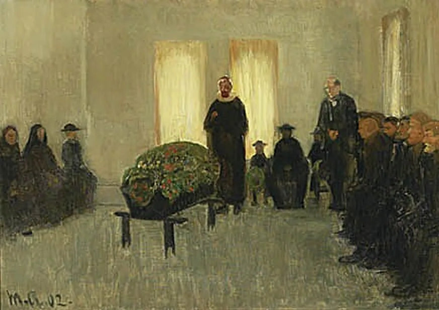 Skagenin kalastajan hautajaiset. -Michael Peter Ancher