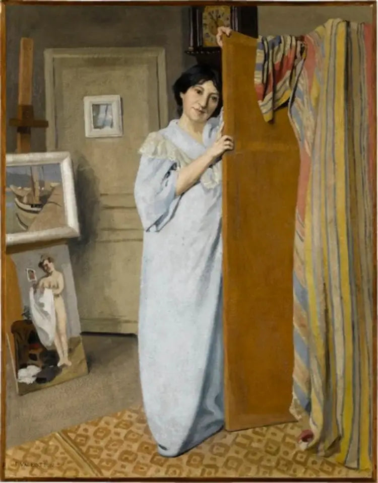 Gabrielle Vallotton ateljeessa - Félix Vallotton