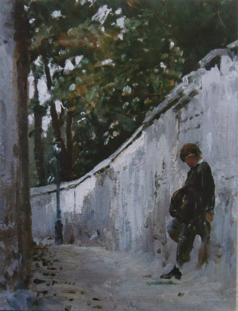 Poika seinällä puutarhassa. Montmartre - Ilya Repin