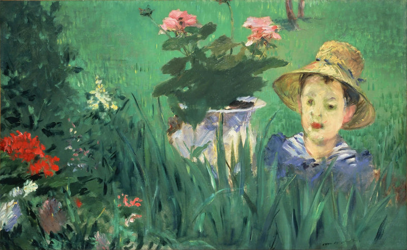 Poika kukkien keskellä (Jacques Hoschedé) - Édouard Manet