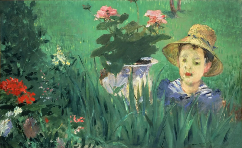 Poika kukkien keskellä (Jacques Hoschedé) - Édouard Manet