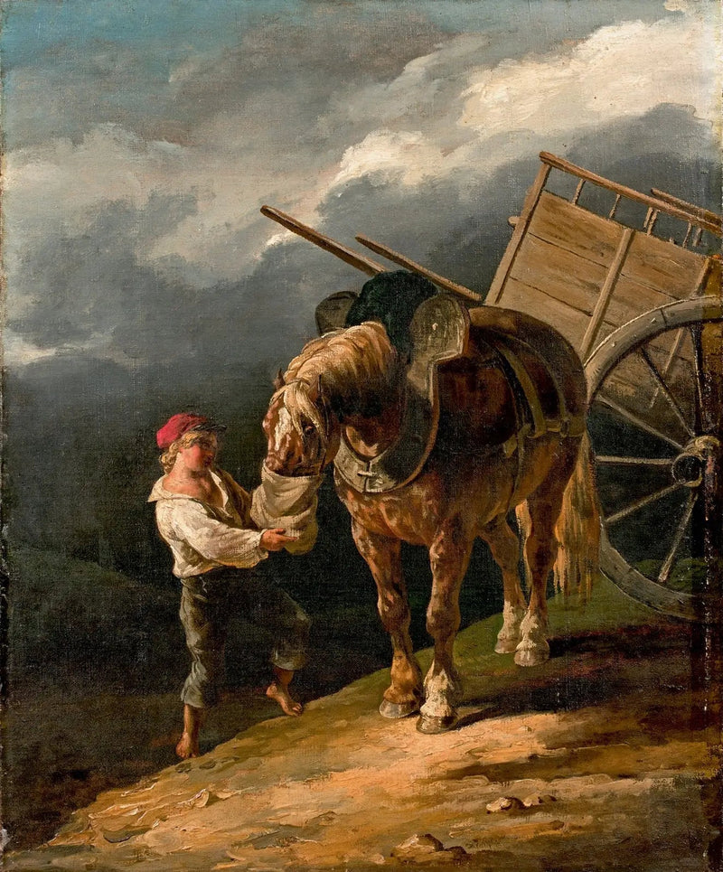 Poika antamassa kauraa irrotetulle hevoselle - Théodore Géricault