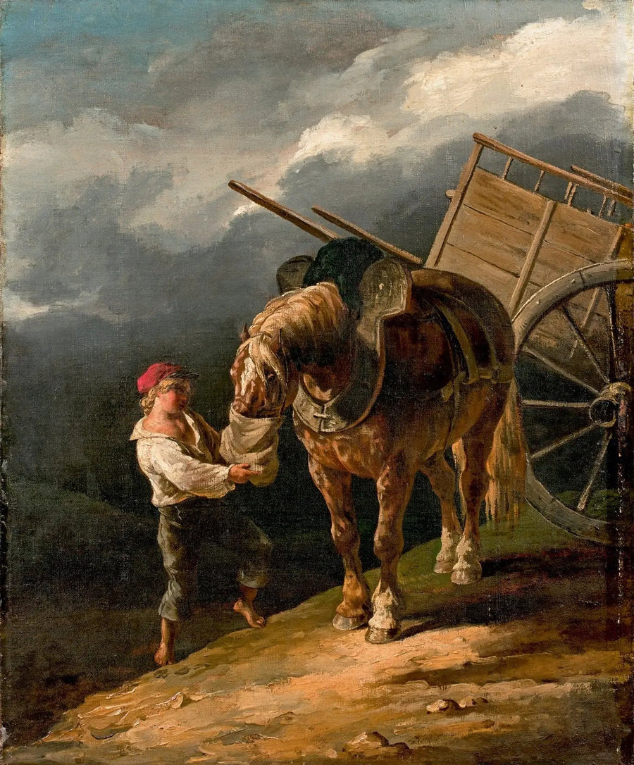 Poika antamassa kauraa irrotetulle hevoselle - Théodore Géricault