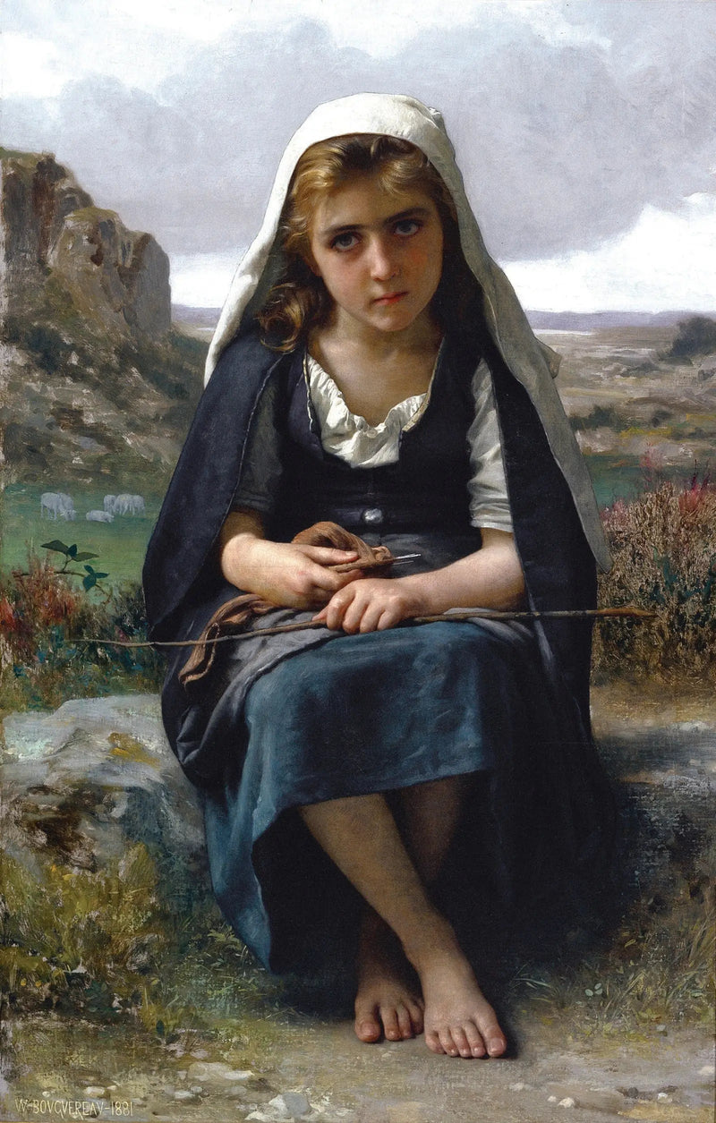Lampaita paimentava - Bouguereau