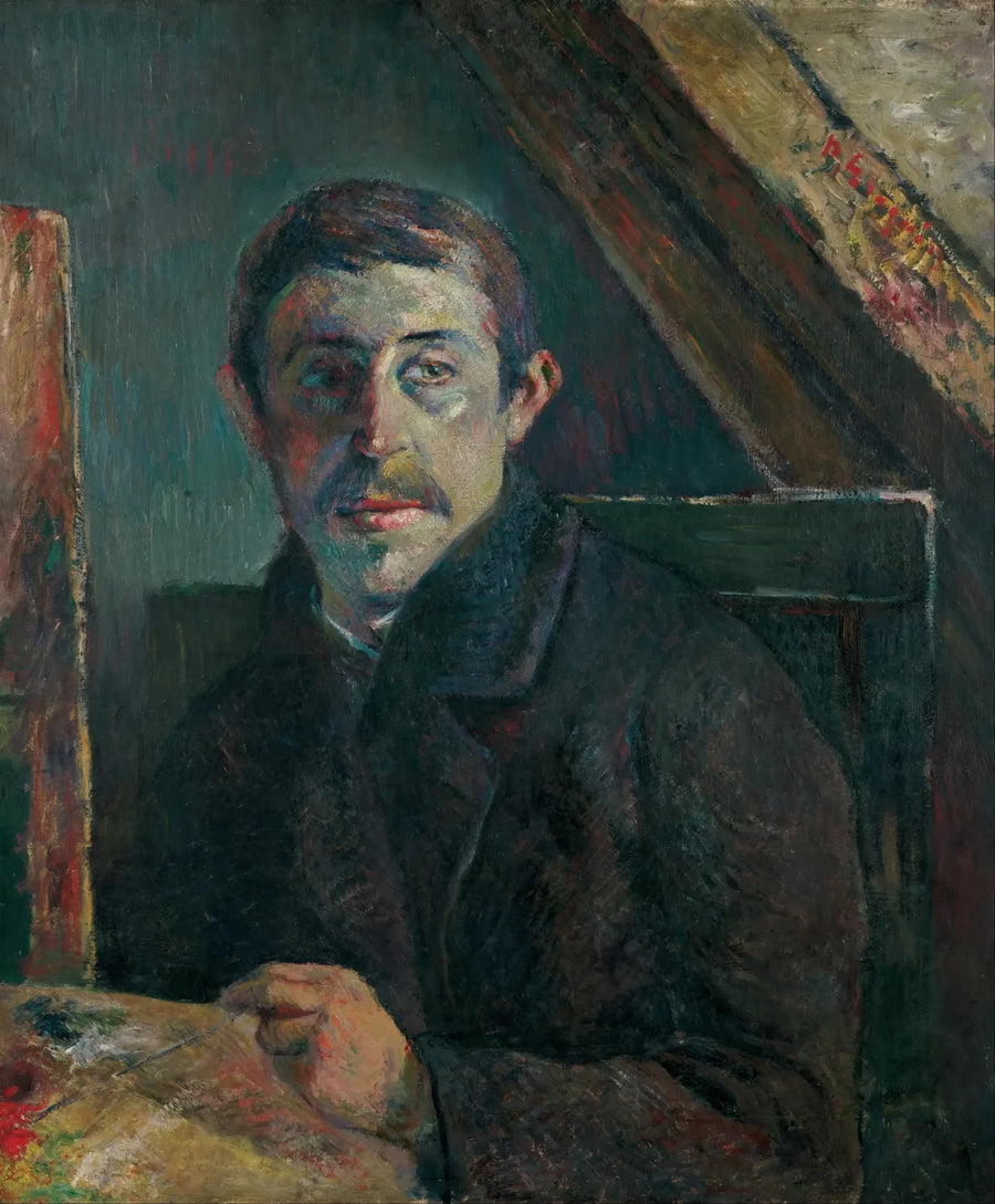 Gauguin maalaustelineensä edessä - Paul Gauguin