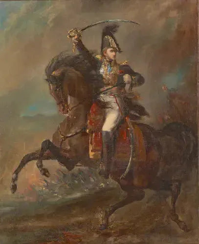 Ensimmäisen imperiumin kenraali hyökkäämässä vihollisen kimppuun - Théodore Géricault