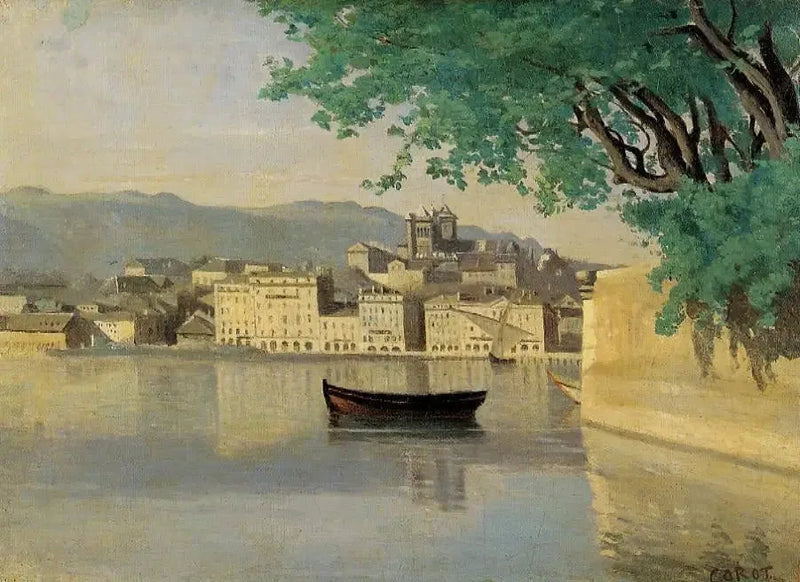 Geneve, näkymä osaan kaupungista - Jean-Baptiste Camille Corot