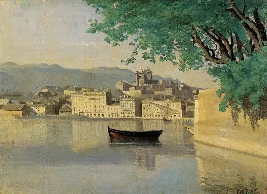 Geneve, näkymä osaan kaupungista - Jean-Baptiste Camille Corot