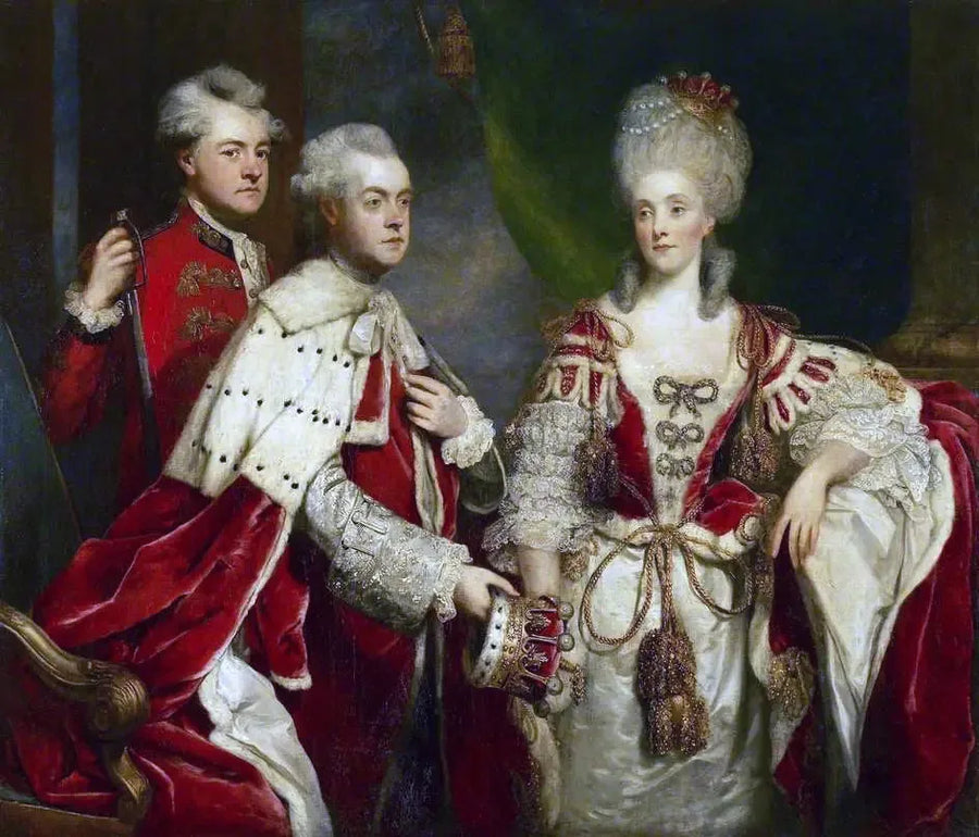 George, 2. kreivi Harcourt, hänen vaimonsa Elizabeth ja hänen veljensä William - Joshua Reynolds