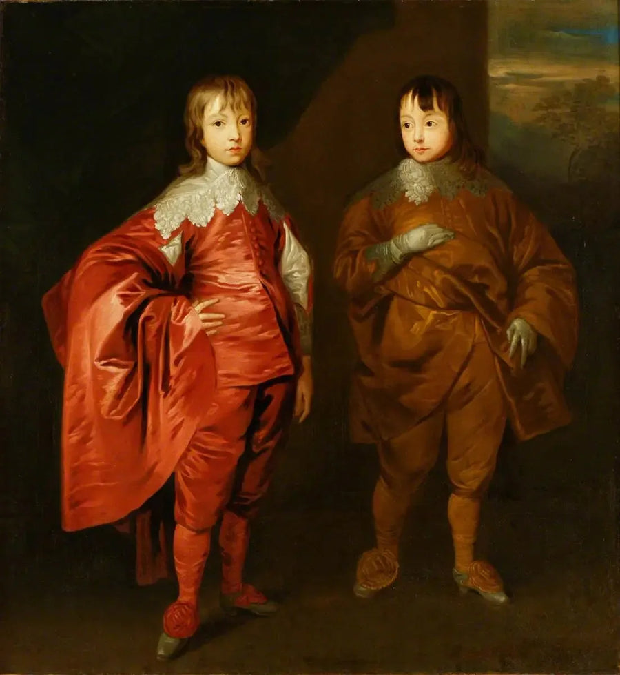 George Villiers (1628–1687), 2. Buckinghamin herttua, veljensä Lord Francis Villiersin (1629–1648) kanssa - Antoine van Dyck