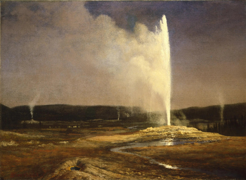 Yellowstone-joen kuumavesilähteet - Albert Bierstadt