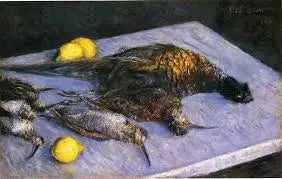 Höyhenet ja sitruunat - Gustave Caillebotte