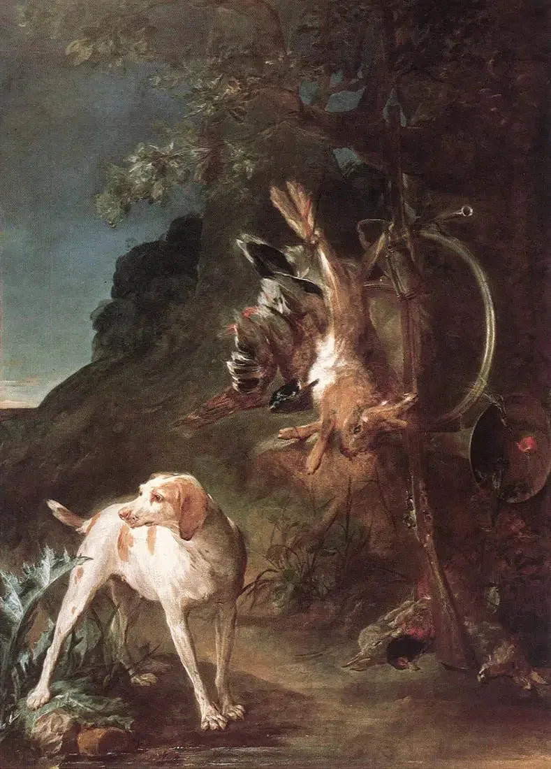 Kuollut riista ja metsästyskoira - Jean Siméon Chardin
