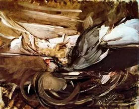 Villieläin metsästysmustana - Giovanni Boldini
