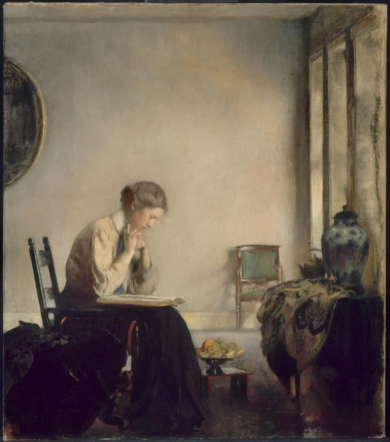 Tyttö lukemassa - Edmund Charles Tarbell